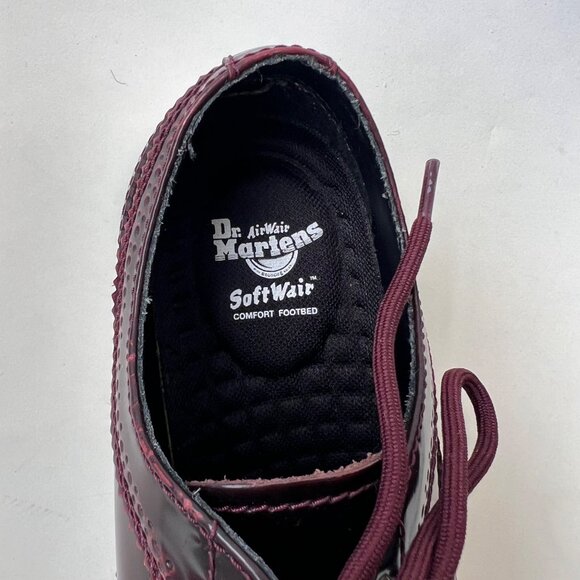 Dr. Martens Gabes Wingtip Oxford Shoes – Men’s 8 / Women’s 9 – Burgundy Leather - Picture 6 of 7